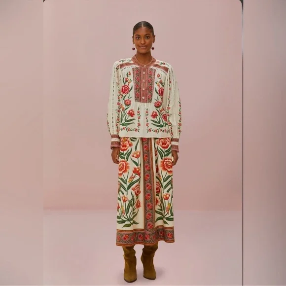 Farm Rio Off-White Ainika Delicate Blouse - Picture 3 of 9